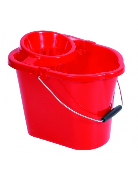 14 Litre Plastic mop Bucket - Red Hygiene